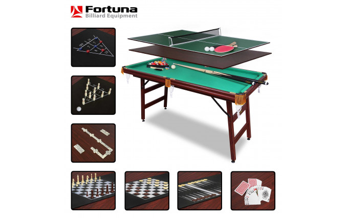 Бильярдный стол Fortuna Пул 5фт 9 в 1 с комплектом аксессуаров Бильярдный стол Fortuna Пул 5фт 9 в 1 с комплектом аксессуаров